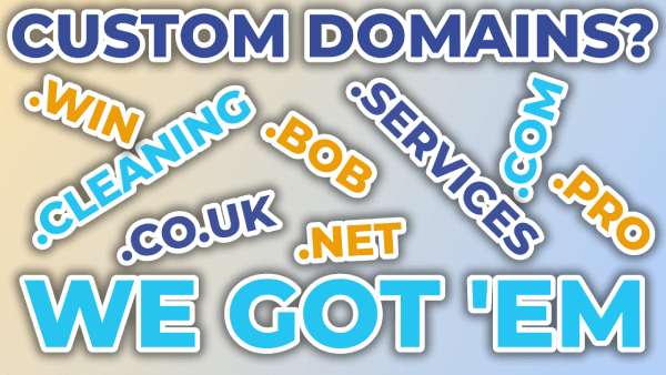 custom domains on free websites for exterior cleaners