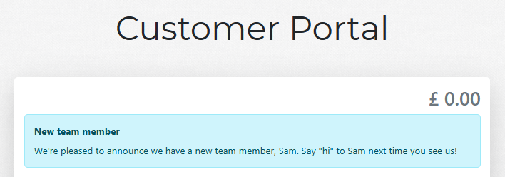 Announcement example