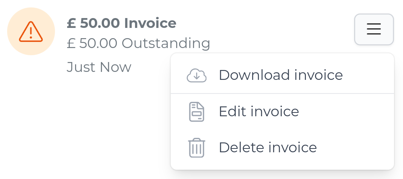 Invoice menu