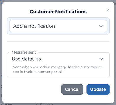 Customer custom notifications