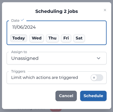 Scheduling jobs form