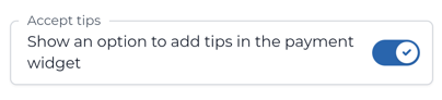 Accept tips option
