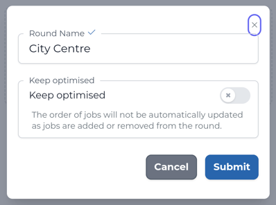 Round edit form