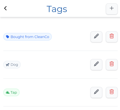 Manage tags