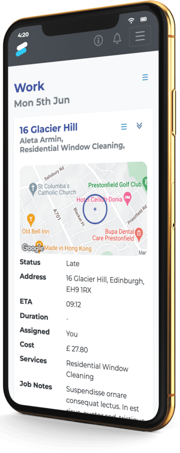 getsoapy app showing work view