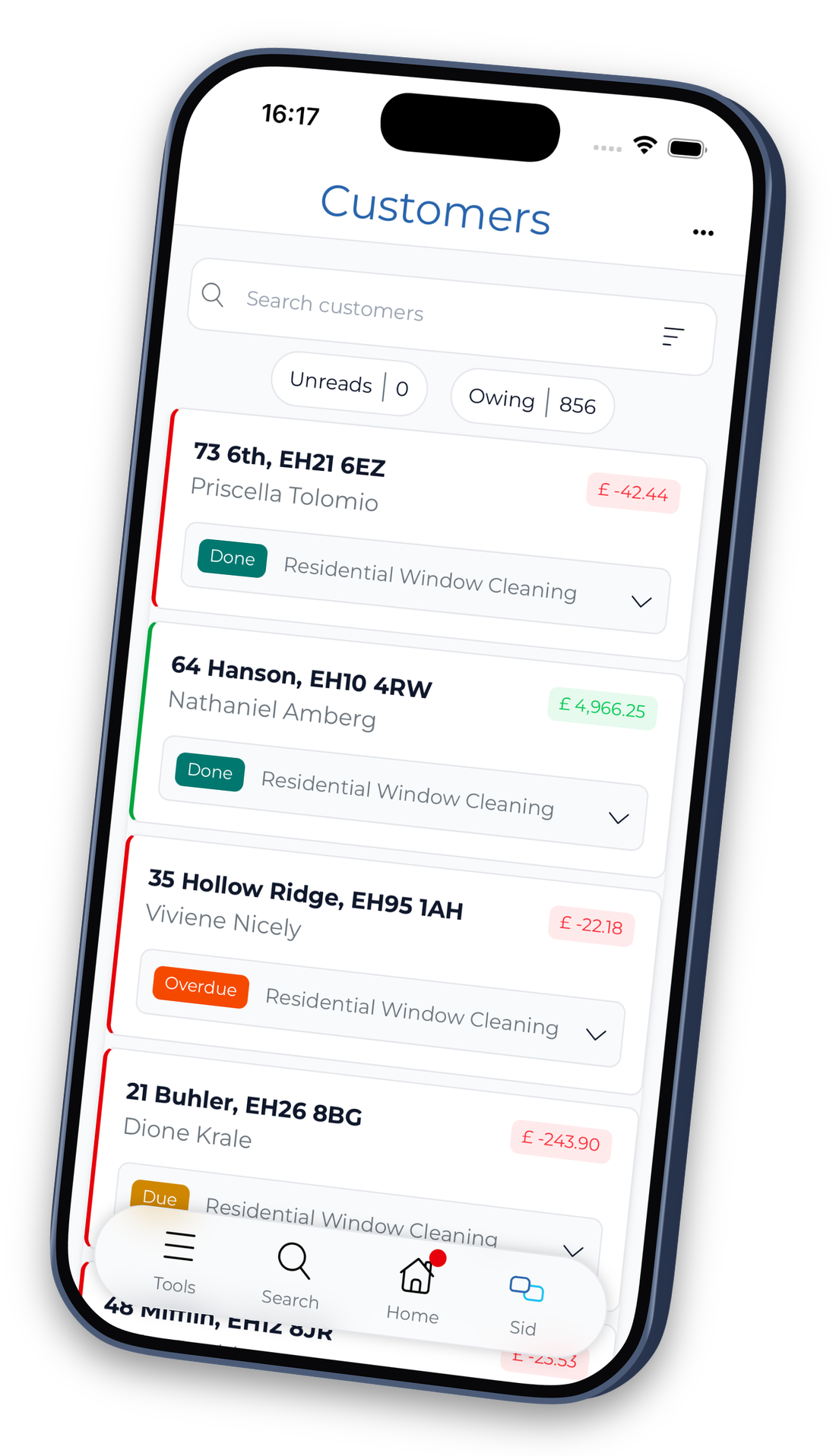 Quickly add a job with a customer