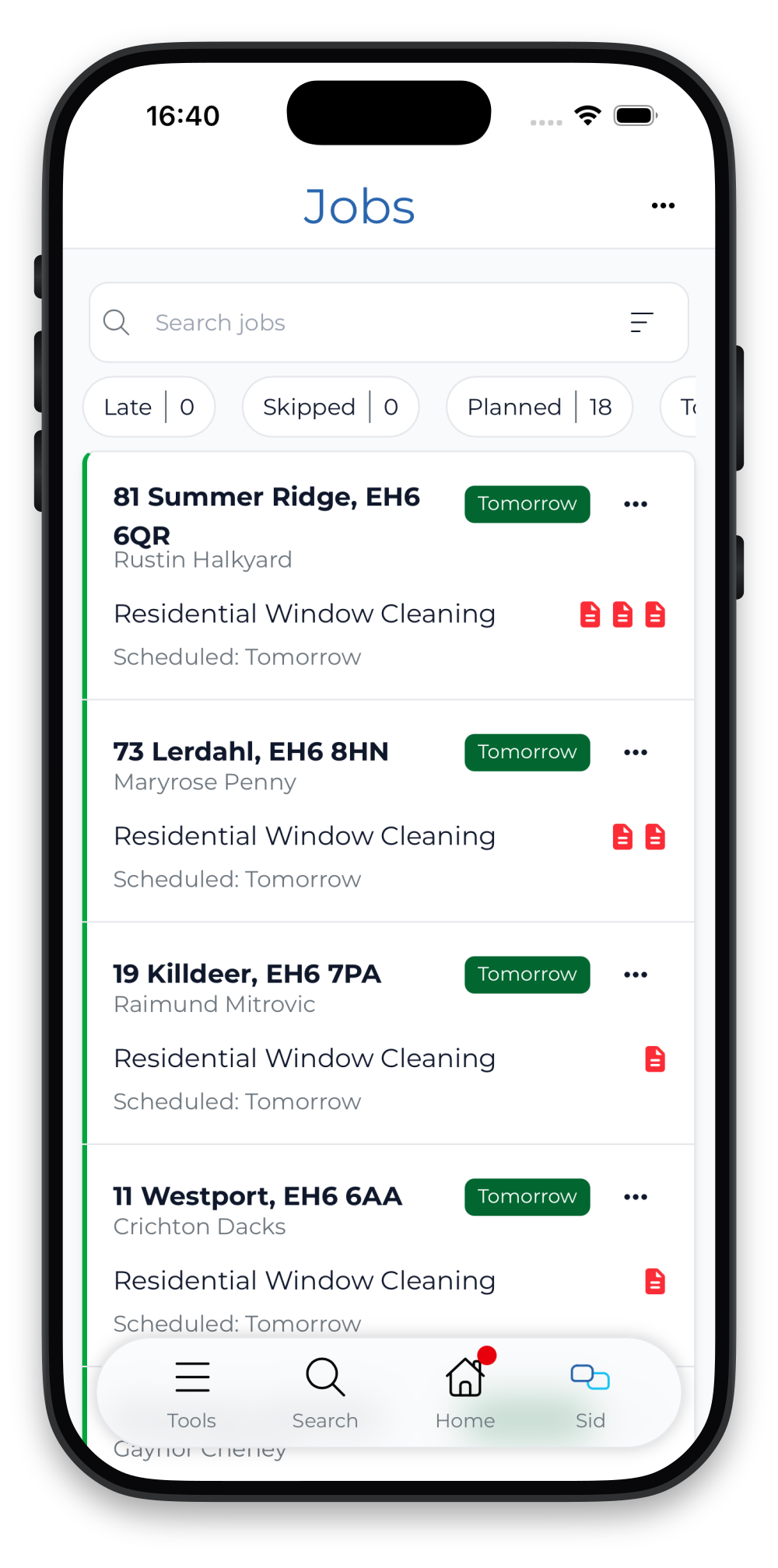 Easily see which jobs have outstanding invoices