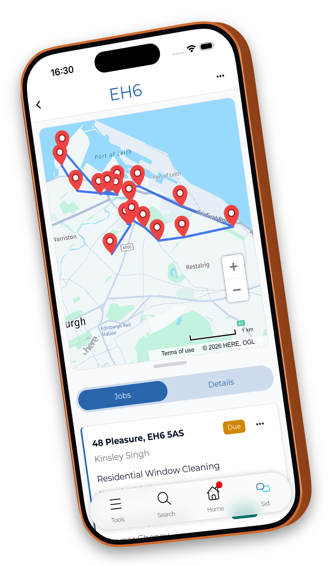 Interactive maps added to Customers, Rounds, and Work view