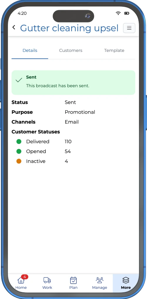 job scheduling app for trades customer broadcast