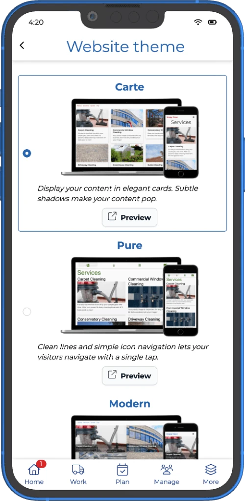 local service business free website themes
